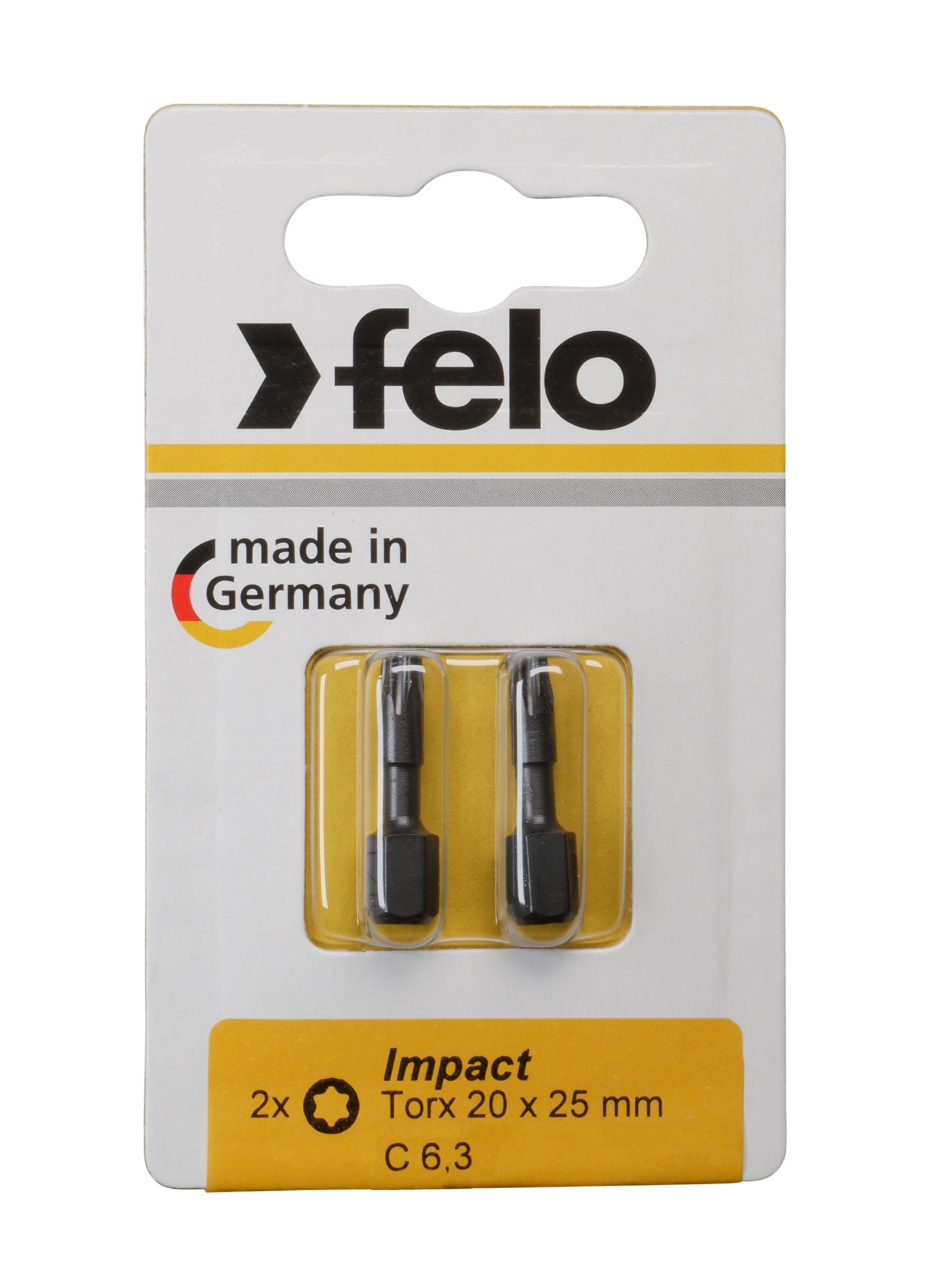 Felo Bit, Impact C 6,3 X 25 Mm, 2 Stk Auf Karte Tx 15