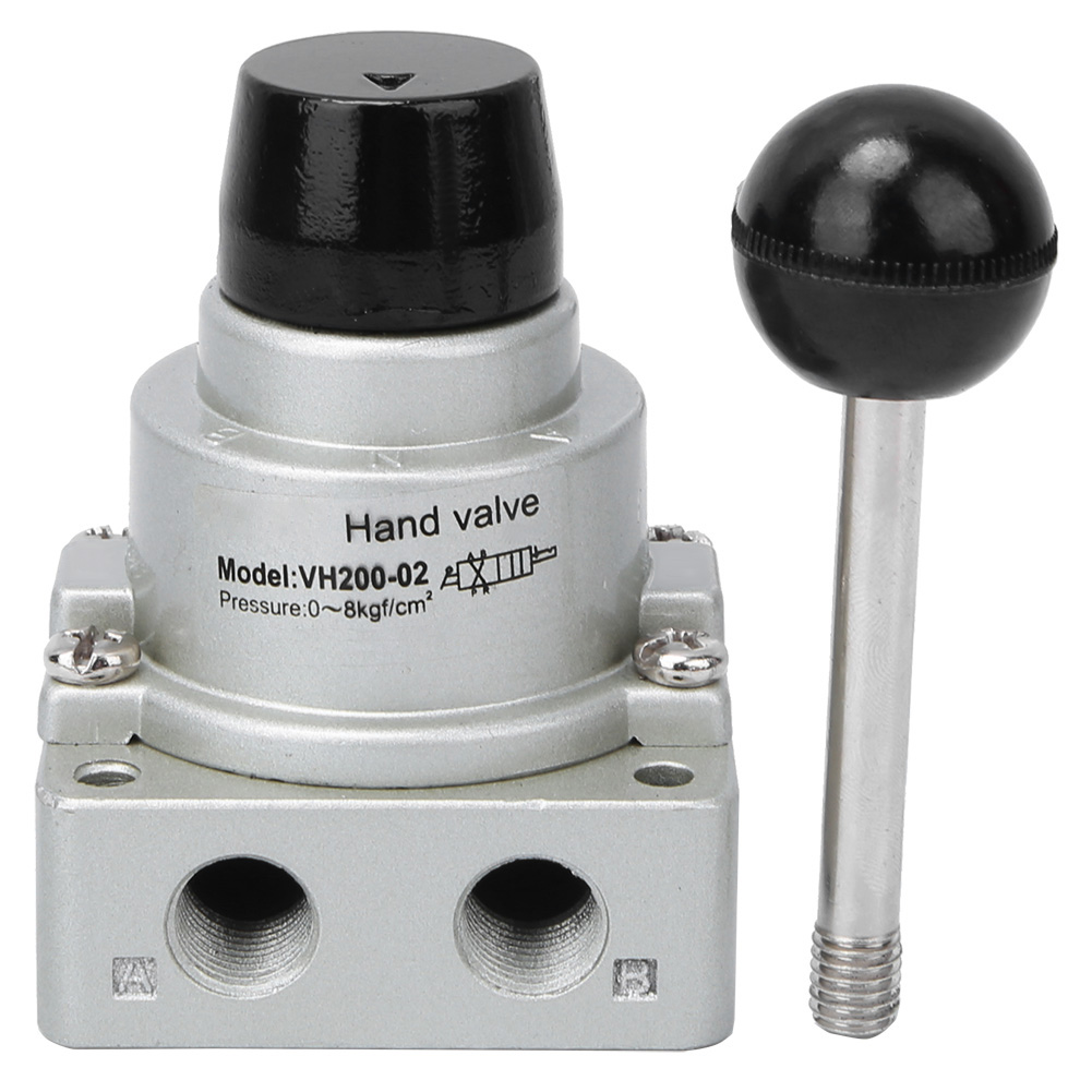 G1/4 Zoll Direktwirkendes Handhebelventil Aus Aluminiumlegierung, 3 Positionen, 4 Wege, Vh200-02, 0-8 Kgf/cm²