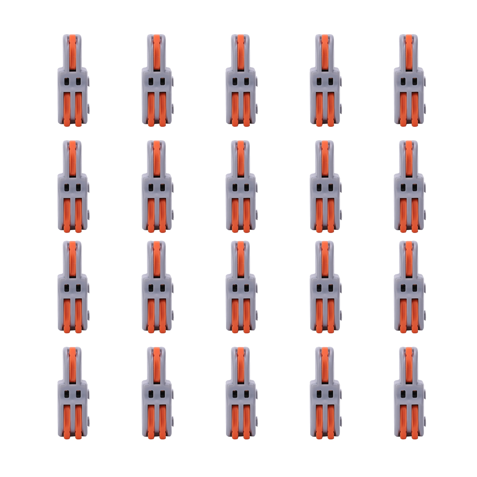 Packung Mit 20 Schnellanschlussklemmen, 1 Eingang, 2 Ausgänge, T-stecker, Verteilerkabel, Drucktaster, Splf12a (orange)