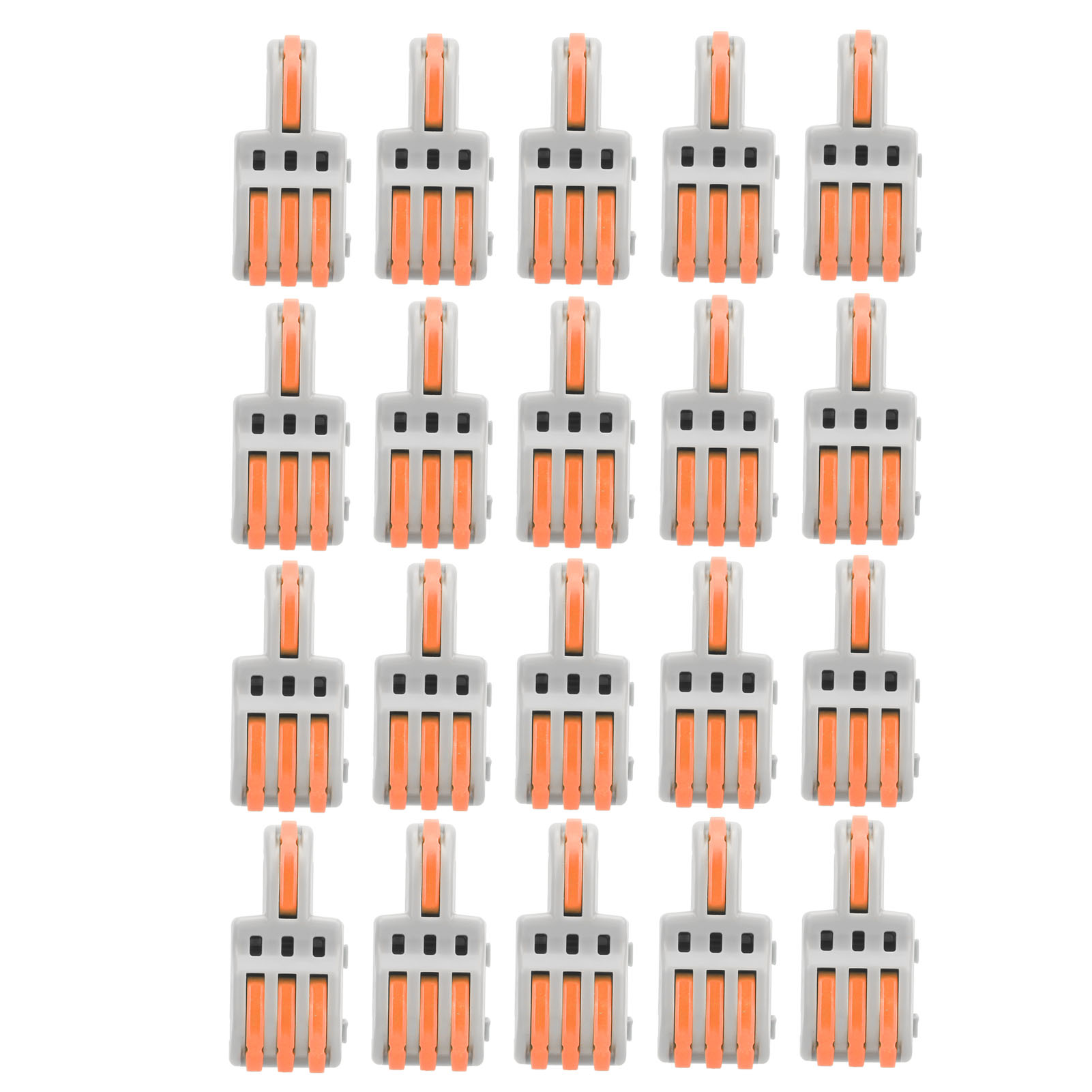 20 Stück Splf13 Schnellverbinder 1 Eingang 3 Ausgänge Ttap Drahtverteiler Für Beleuchtung Und Motoren 250v (orange)