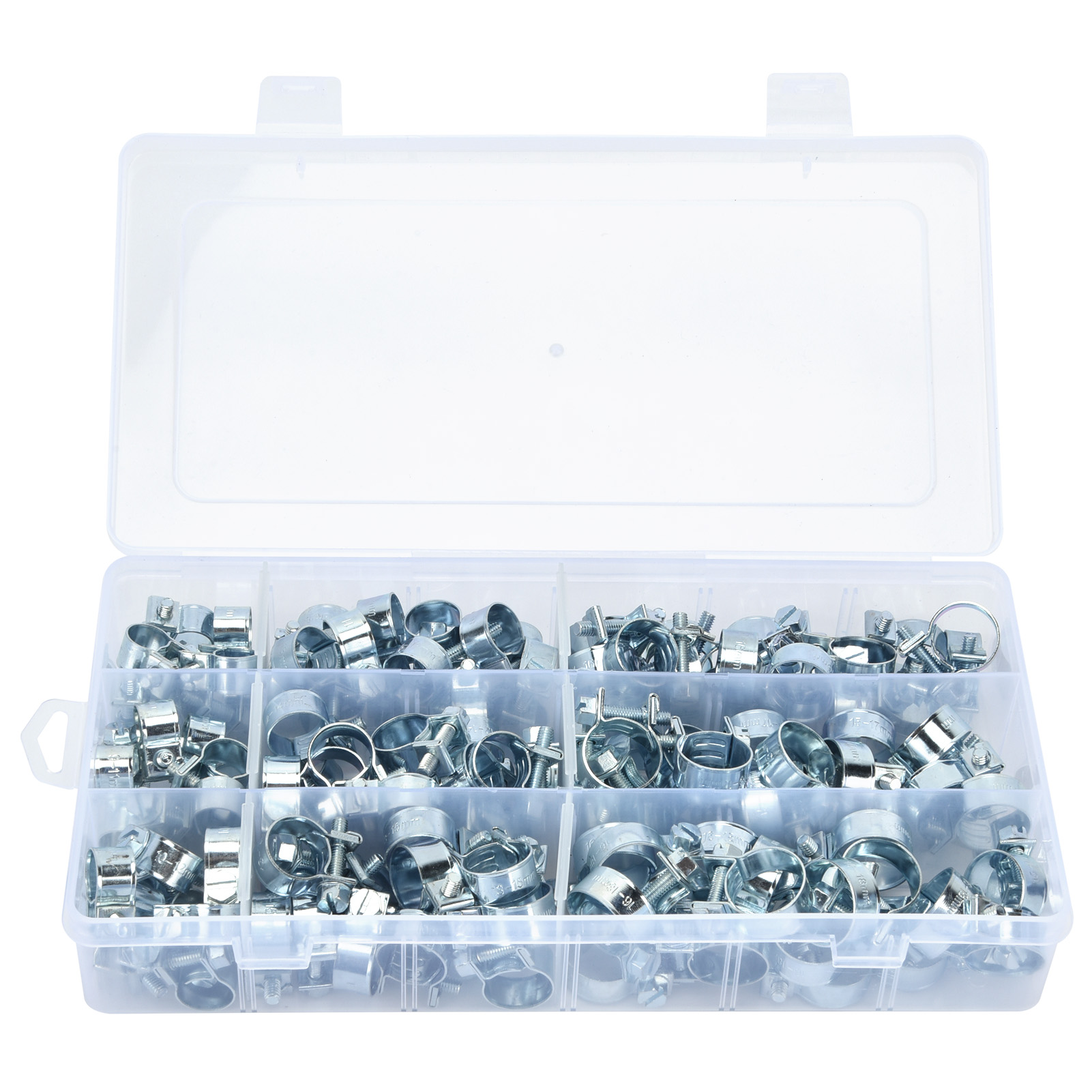 Packung Mit 135 Mini-schlauchschellen Für 8–18 Mm Rohre, Aus Verzinktem Kohlenstoffstahl, Sortiment Zubehör