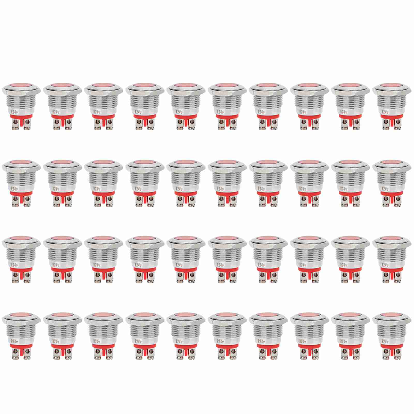 40 Ip68 Wasserdichte Metall-alarm-leds Bem-16c Premium-qualität 16 Mm (rot 24v)