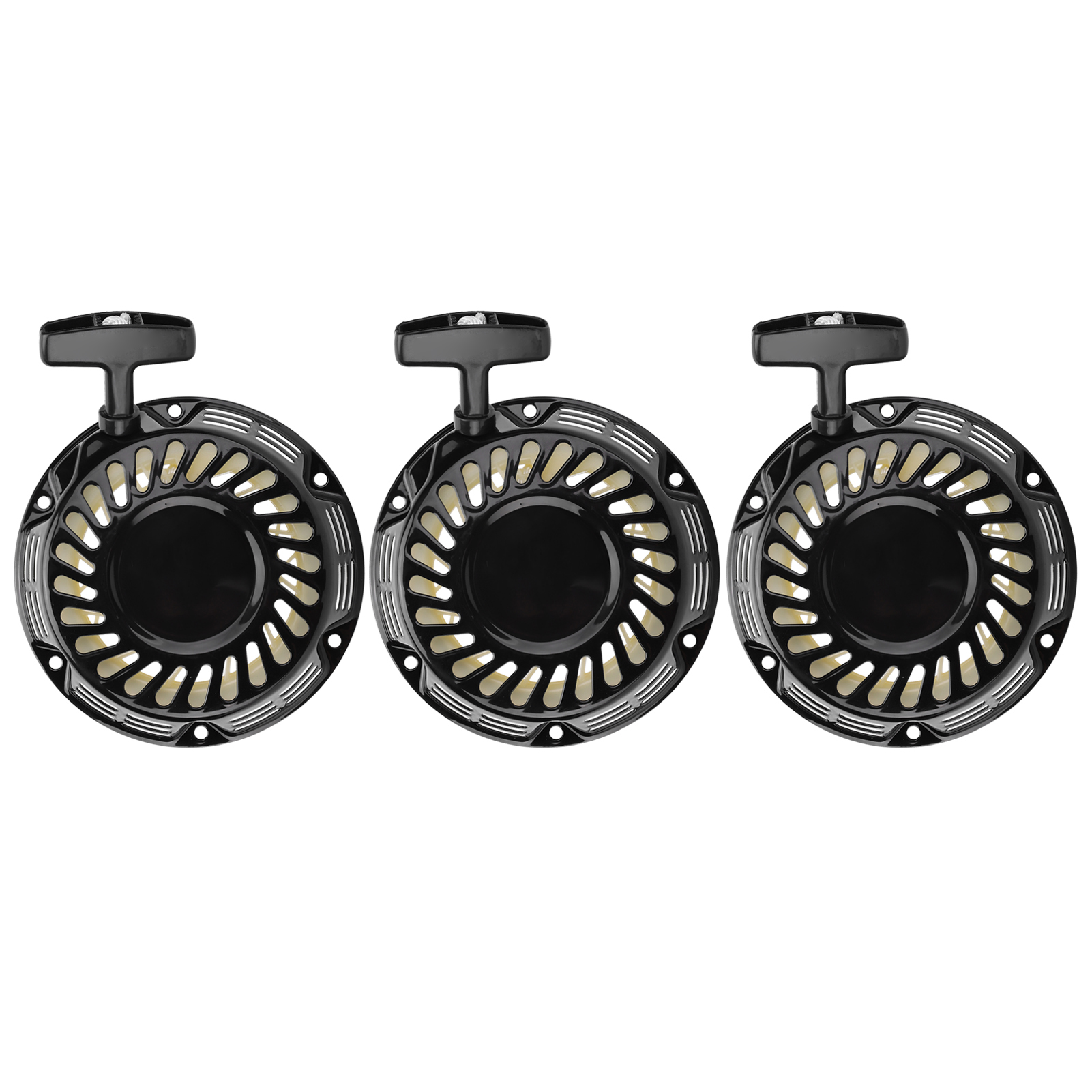3-teilige Starterplatte Mit Rückstoßstarter, Pvc + Schwarz, Eisen + Beige, Für Gartengeräte Und Generatoren 168