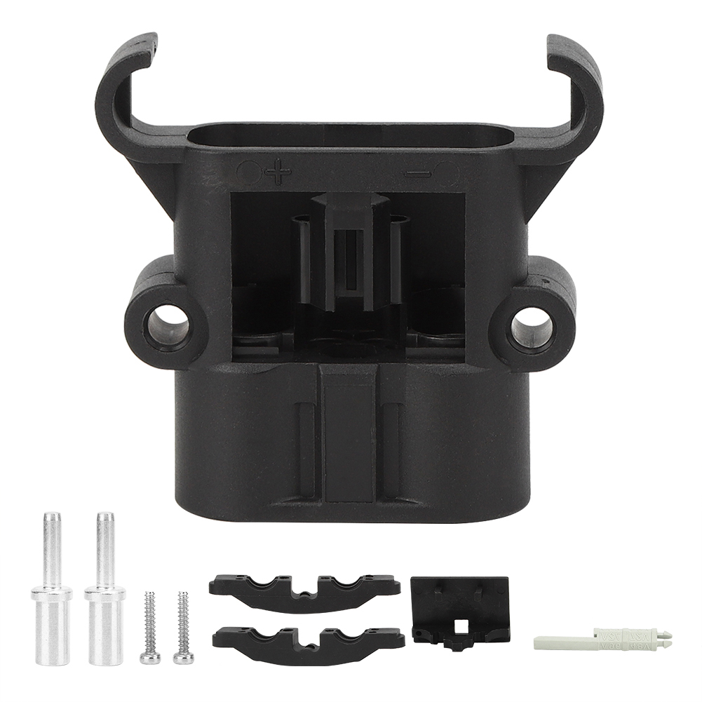 Stecker Für Gabelstapler Und Elektrofahrzeuge, 80 A, 150 V Dc-kabelanschluss, Versilbertes Kupfer, Schwarz, Ul94v-0, Mit 2 Anschlüssen Und 2 Schrauben