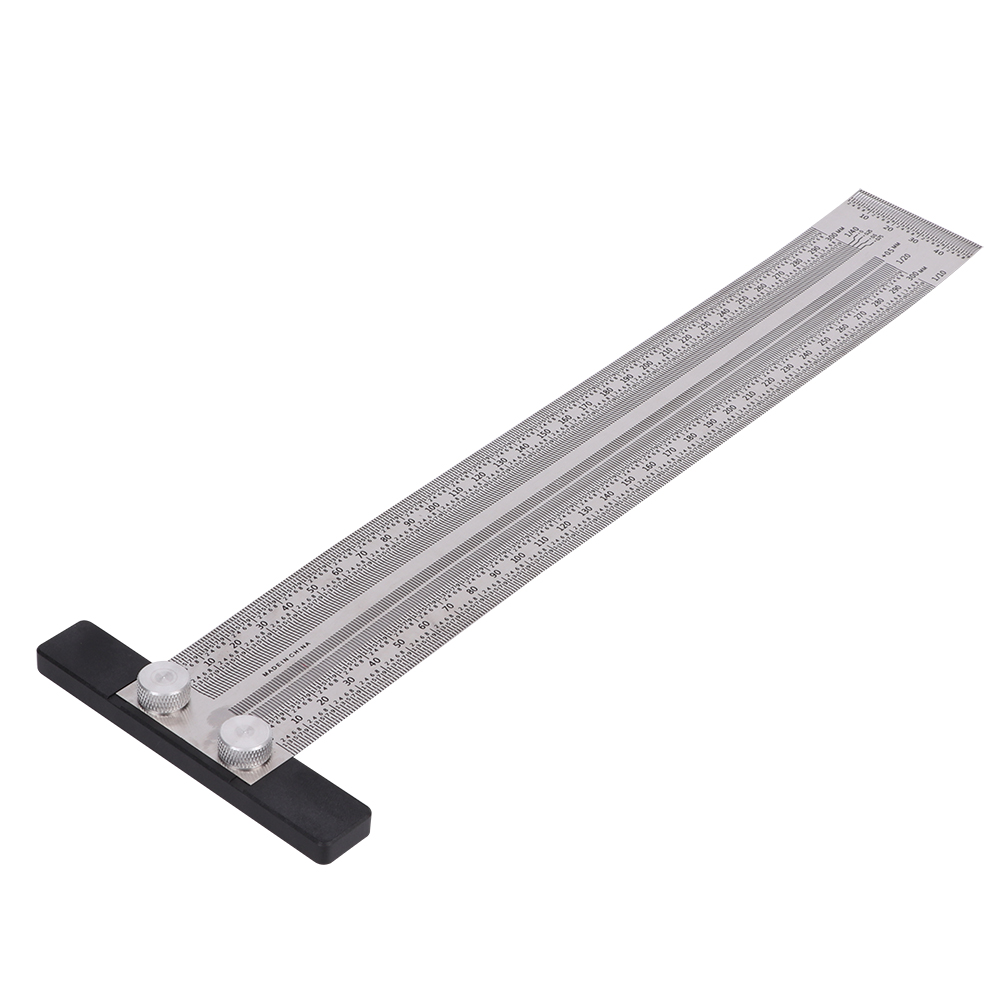 Winkelmesser/lineal Aus Edelstahl, Anreißnadel, Markierungswerkzeug, Messwerkzeug, Schreinerwerkzeug, 34,8 X 10,6 Cm, Silberfarben, 1 Stück
