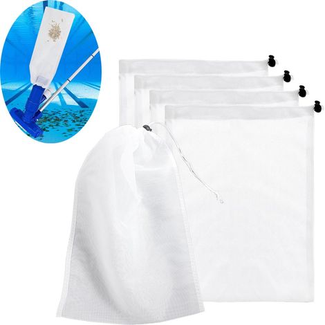Lot De 4 Sacs De Rechange Pour Aspirateur De Piscine Avec Filtre À Poussière Et Filet Réutilisable Sacs De Collecte Blancs Pour Aspirateur De Piscine Et Nettoyage Du Bassin