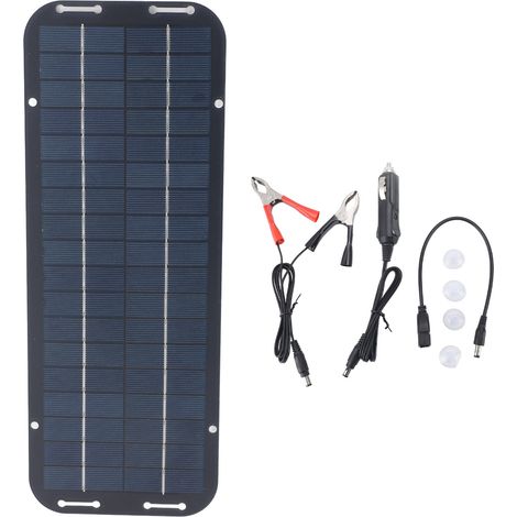 Panneau Solaire Portable 12v 5w, Conversion À Haute Efficacité, Chargeur Extérieur Compact Écologique Pour Camping-car Et Moto