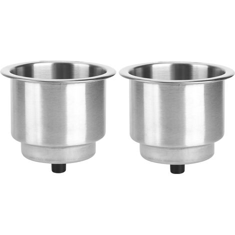 Support À Boissons En Acier Inoxydable Argenté, 2 Pièces, Porte-bouteilles, Support À Tasses, Fournitures De Bateau