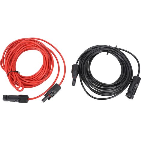 Rallonge De Câble De Panneau Solaire De 6 M, 2,5 Mm², 12 Awg, Photovoltaïque, Pour Maison, Magasin, Camping-car, Rouge, Noir