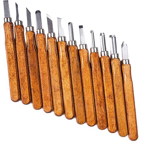 12 Pièces Bricolage Coupe-bois Sculpture Outils De Sculpture Sur Bois Travail Du Bois Loisirs Artisanat Coupeurs