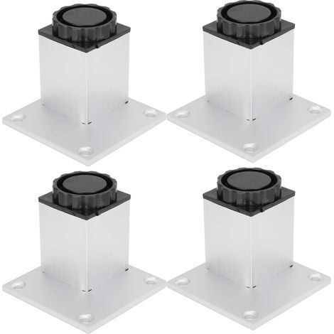 Pied De Canapé En Alliage D'Aluminium, 4 Pièces, Carré Réglable, Pied D'Armoire, Raccords De Quincaillerie Pour Meubles, 60mm