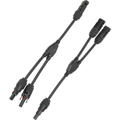 1 Paire De Câbles Parallèles Pour Panneaux Solaires, Branche En Y, 2 À Connecteurs, Adaptateur, Kit D'Outils De Prise De Fil Mff Fmm 30cm 0,98 Pieds