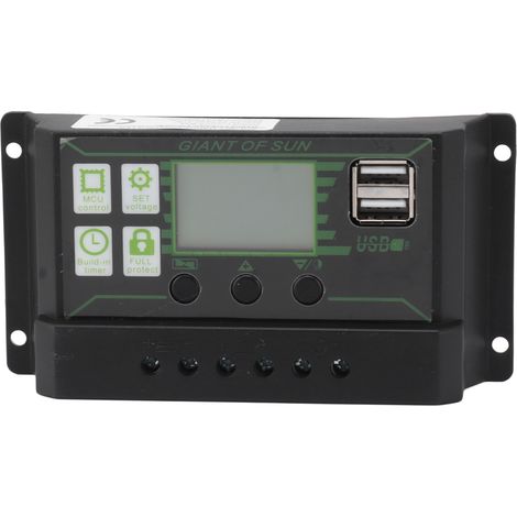 Contrôleur De Charge Solaire Avec Écran Lcd, Double Port Usb, Pwm, Régulateur De Panneau Abs 5v Pour Panneaux 200a