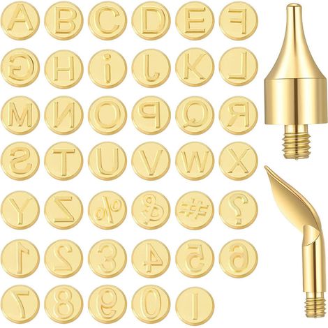 Ensemble De Lettres À Pointe De Combustion Du Bois, 43 Pièces, Comprenant Le Symbole De L'Alphabet Et Des Chiffres Pour Brûleur Artisanal, Sculpture En Gaufrage, Bricolage