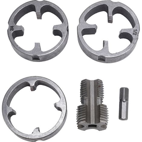 Kit D'Enfilage De Tuyaux En Pvc, Ensemble D'Outils De Fabrication De Filetage Réutilisables Avec 3 Matrices De 1/2 Pouces, 3/4 Pouces Et 1 Pouce Pour Perceuse Électrique