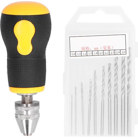 Mini Tournevis Portable Antidérapant, Perceuse Hélicoïdale Manuelle De 0.5 À 3.2mm, Outil De Perçage