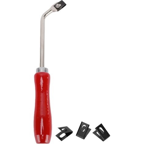 Fraise À Rainurer En Acier Robuste Avec 3 Lames De Rechange Pour Installation En Plastique Pvc, Manche En Hêtre Rouge