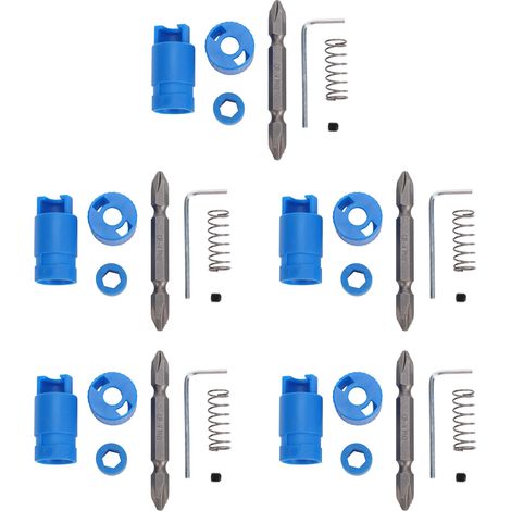 5 Jeux De Tournevis De Positionnement À Ressort, Support De Vis Chargé En Ph, Anti-chute, Opération À Une Seule Main, Outil De Retenue Universel 6,35 Mm Bleu