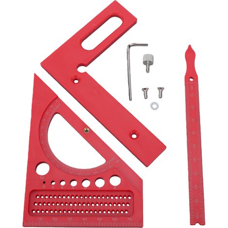 Règle De Mesure Multi-angle 3d, Rapporteur Carré De Menuiserie Avec Guide De Marquage Rapide À 180 Degrés Pour L'Aménagement Du Travail Du Bois