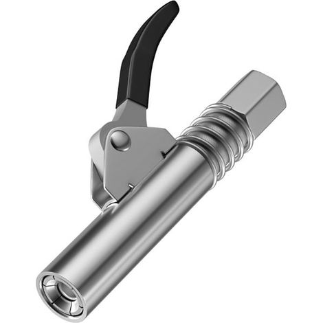 Coupleur De Pistolets À Graisse À Poignée Unique, Avec Tuyau Flexible À Ressort De 15 Pouces, Pour Pelles, Bulldozers, Voitures, Argent