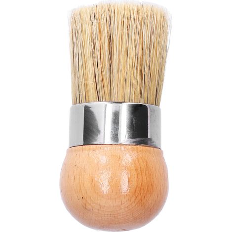 Brosse À Tête Ronde De 2 Pouces, Poils De Peinture De Décoration, Manche En Bois, Nettoyage