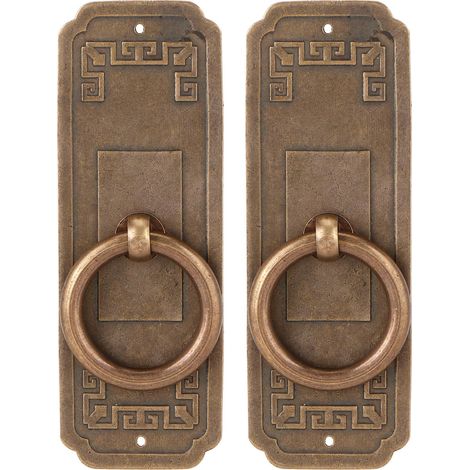 2 Ensembles De Boutons De Traction De Porte À Trou Unique, Poignée De Style Chinois Pour Quincaillerie De Meubles D'Armoire De Cuisine 10cm