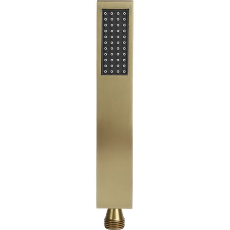 Pommeau De Douche Plat Et Carré G1/2, Pulvérisateur Portatif Entièrement En Cuivre Pour Salle De Bain (or Brossé)