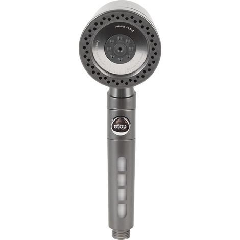 Pommeau De Douche Filtré, Plusieurs Modes, Look Élégant, Boost De Pression, Portable, Pour Usage Domestique, Gris