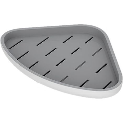 Étagère D'Angle Triangulaire Pour Salle De Bain, Étagère Murale En Plastique Ventilée Étanche Pour Shampoing Gris