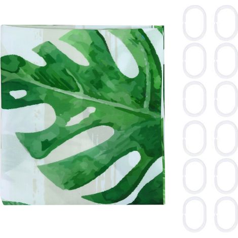 Rideau De Douche À Motif De Feuilles De Plantes Uniques, Imperméable, Résistant À La Moisissure, Décoration De Salle De Bains, 150x180cm