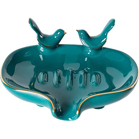 Porte-savon En Céramique, Support De Style Oiseau Moderne, Boîte De Vidange Pour Salle De Bain, Vert