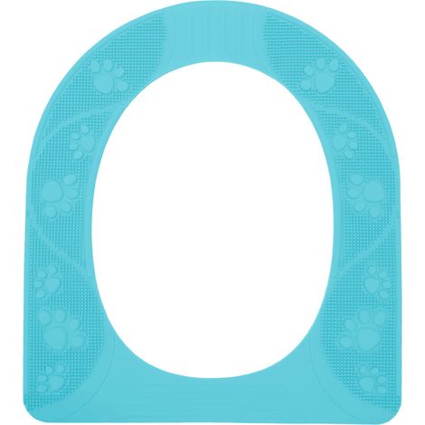 Housse De Siège De Toilette Universelle Quatre Saisons, Lavable, En Silicone, Antidérapant, Bleu Ciel