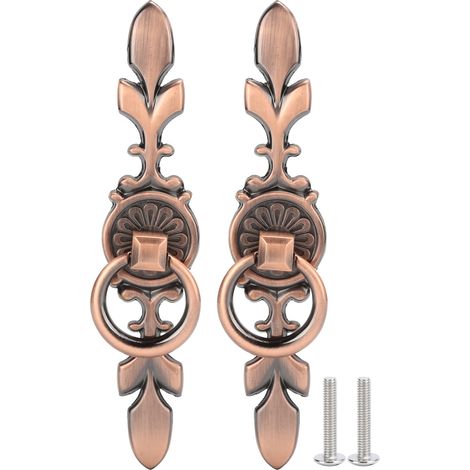 2 Ensembles De Poignées Rondes À Trou Unique, Bouton Pour Armoire De Cuisine, Placard, Porte, Tiroir, 231 Grand Cuivre Antique