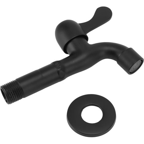 Robinet D'Eau Mural En Acier Inoxydable 304, Calibre G1/2, Style Long, Robinet Froid Simple, Réservoir De Vadrouille Noir