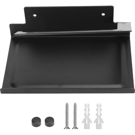 Porte-papier Toilette Mural, Porte-serviettes Avec Support Pour Téléphone, Fournitures De Salle De Bain, Noir