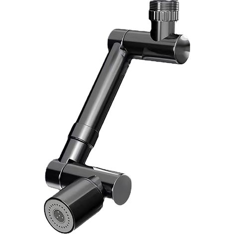 Extension De Robinet Universelle, Aérateur D'Évier Pivotant À 1440 Degrés, Cuisine Salle De Bains, Fixation De Pulvérisation Rotative, Noir
