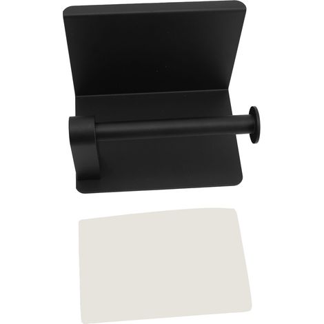 Support Mural Porte-serviettes En Papier Polyvalent Gain De Place En Acier Inoxydable Support De Rouleau De Rangement Étagère Pour Salle De Bain Toilettes Cuisine Noir