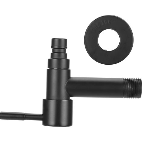 Robinet De Machine À Laver En Acier Inoxydable Noir G1/2 Pouces, Robinet D'Eau Froide Simple Pour Évier, Type Court Noir