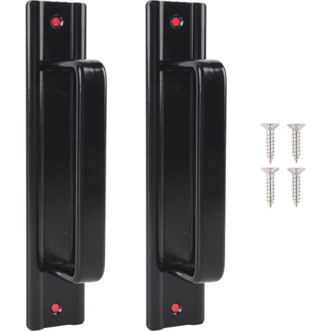 Poignées De Porte De Grange, 2 Pièces, Traction Coulissante Pour Tiroir D'Armoire En Verre, Alliage D'Aluminium Noir