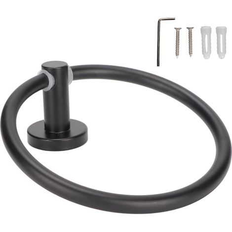 Anneau Porte-serviette En Aluminium, Support Rond Moderne, Matériel De Bain Pour Balcon, Hôtel, Noir