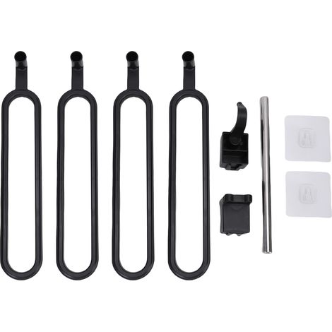 Porte-serviettes Pivotant En Abs Haute Résistance, Support Mural Multi-bras Avec Crochet Pour Salle De Bain, Noir, 4 Tiges