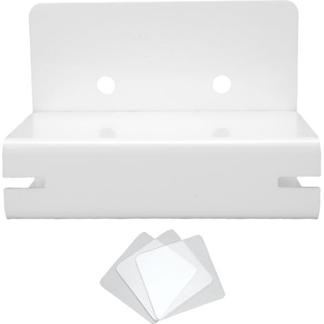 Porte-brosse À Dents Adhésif, Organisateur De Rangement Mural En Acrylique Avec Gestion Des Câbles, Permettant De Gagner De L'Espace Pour Salle De Bain Blanc
