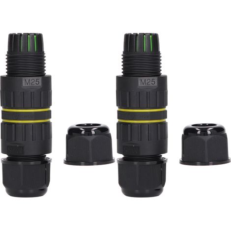 Connecteur De Boîte De Jonction De Jardin M25 À 4 Cœurs, Câble D'Alimentation Électrique Étanche Ip68 De 10 À 14mm, 2 Pièces