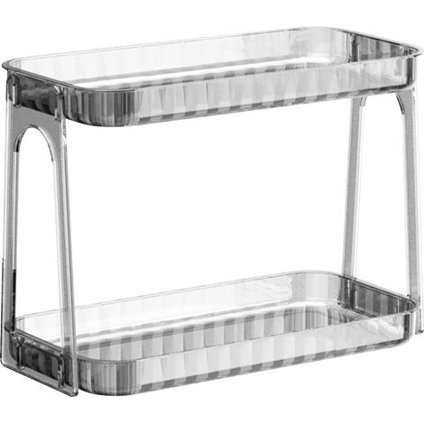 Support De Rangement Pour Cosmétiques, Double Couche, Organisateur De Comptoir Moderne Détachable Et Transparent Pour Coiffeuse, Couleur Transparente