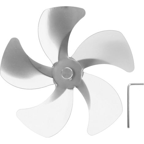 Lame De Ventilateur De Poêle De Remplacement En Alliage D'Aluminium, Améliore La Circulation De L'Air Chaud, Cheminée 5 Pour Accessoires Argent