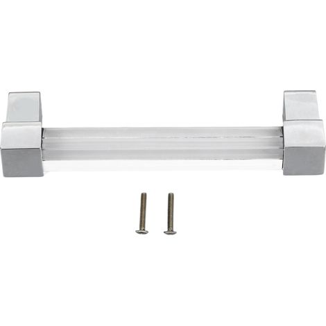 Tiroir En Acrylique Tire Armoire En Cristal À Trou Unique Pour Armoires De Cuisine Commode Placard Espacement 96 Argent