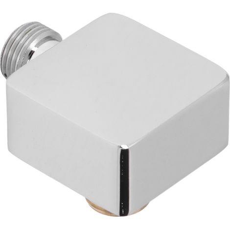 Coude De Douche Quadrate Finition Chromée Mural G1/2 Entièrement En Cuivre Mâle Femelle Universel Pour Portable