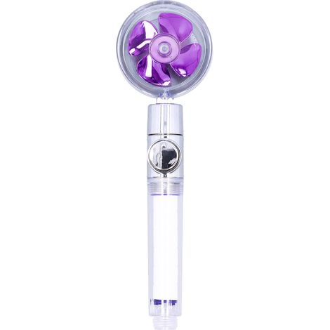 Pommeau De Douche À Ventilateur Haute Pression G1/2, Avec Interrupteur De Pause, Rotation À 360 Degrés, Filtre Portatif, Pulvérisateur Détachable, Violet