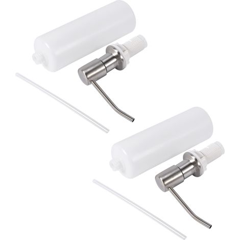 Distributeur De Savon Pour Évier De Cuisine, 2 Ensembles, Tête De Pompe Intégrée En Acier Inoxydable 304 Avec Bouteille Rechargeable De 300ml
