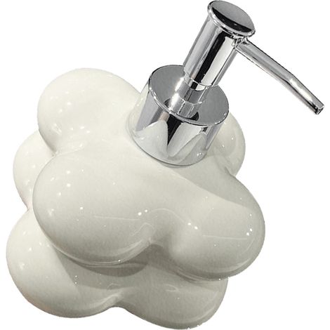 Bouteille À Pompe À Pression En Céramique, Décoration Réutilisable, Distributeur De Forme Rechargeable Pour Salle De Bains, Blanc Laiteux